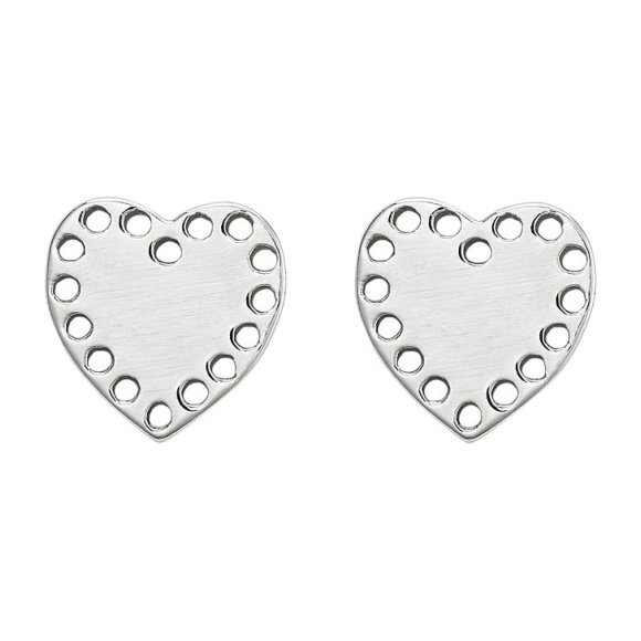 Petite Silver Heart Studs