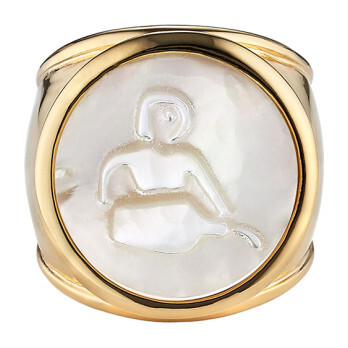 Mother of Pearl Zodiac Ring, Size 6