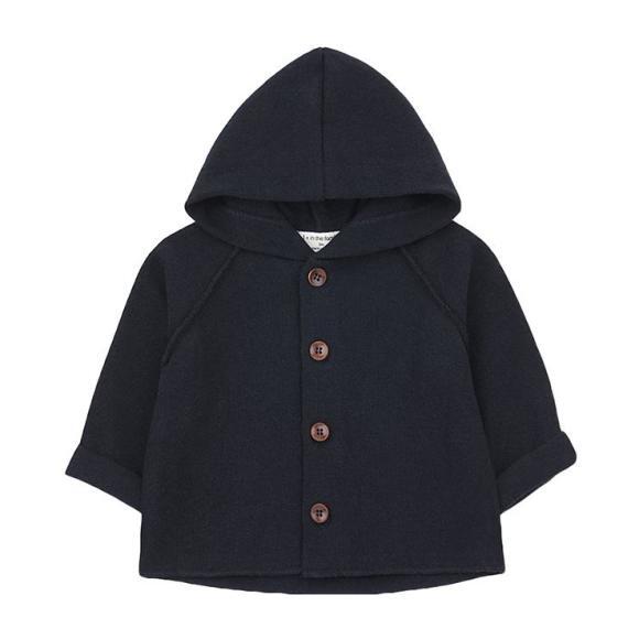 Sau Sweater With Hood, Navy Blue - Kids Girl Clothing Tops - Maisonette