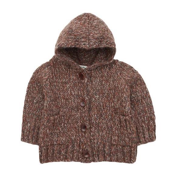Dom Sweater With Hood, Brown - 1+ in the Family Tops | Maisonette