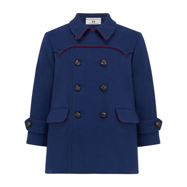 Marylebone Pea Coat, Portland Blue - Wool Coats - 1