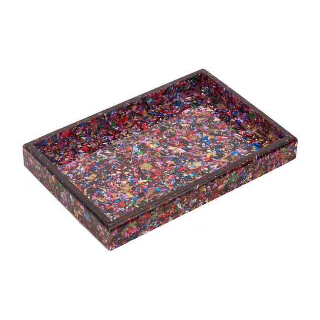 Acrylic Vanity Tray, Rainbow Confetti