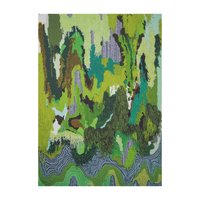 Flow Sweepable Shag Floormat, Green