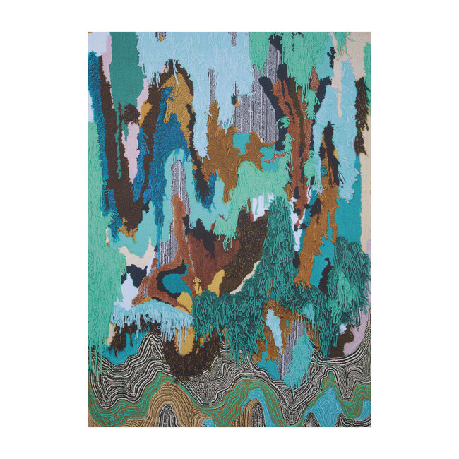 Flow Sweepable Shag Floormat, Cyan