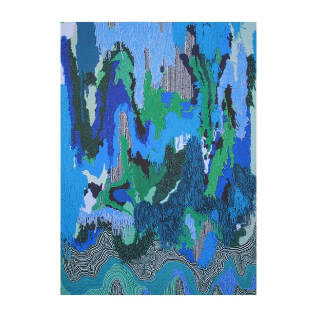 Flow Sweepable Shag Floormat, Blue