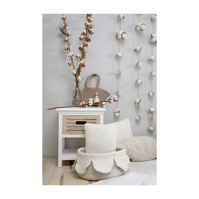 Petals Cotton Basket, Ivory