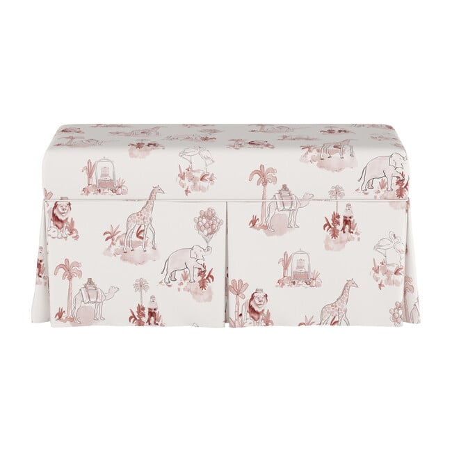 Skirted Storage Bench, Malin Toile Pink