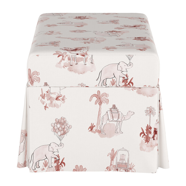Skirted Storage Bench, Malin Toile Pink
