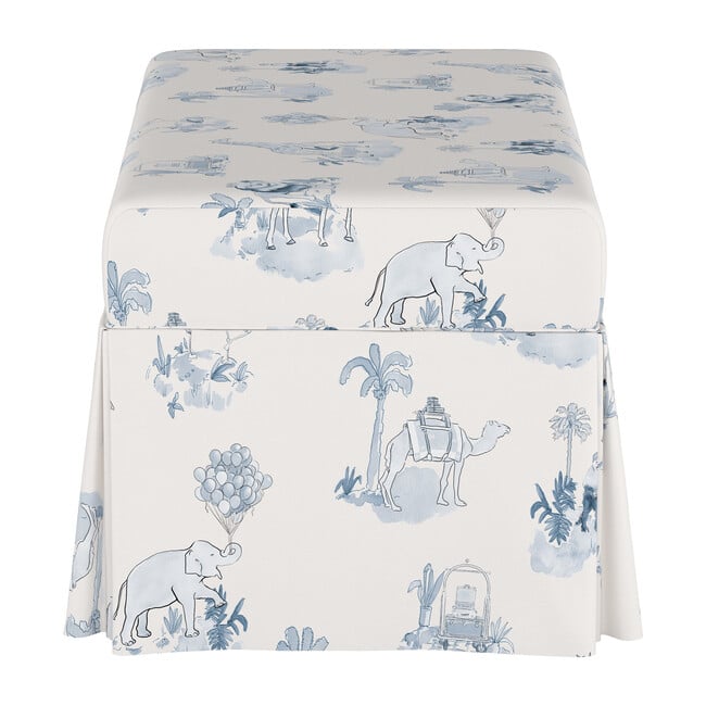 Skirted Storage Bench, Malin Toile Blue