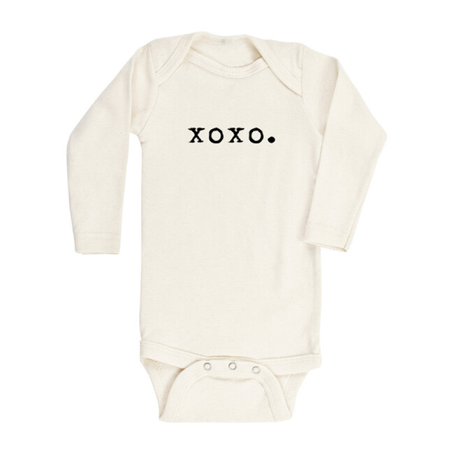 XOXO Long Sleeve Onesie, Natural