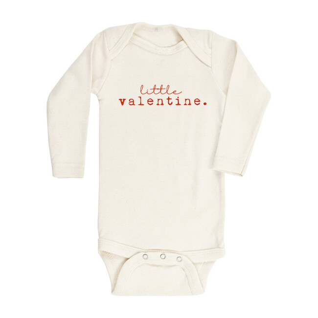 Little Valentine Long Sleeve Onesie, Red