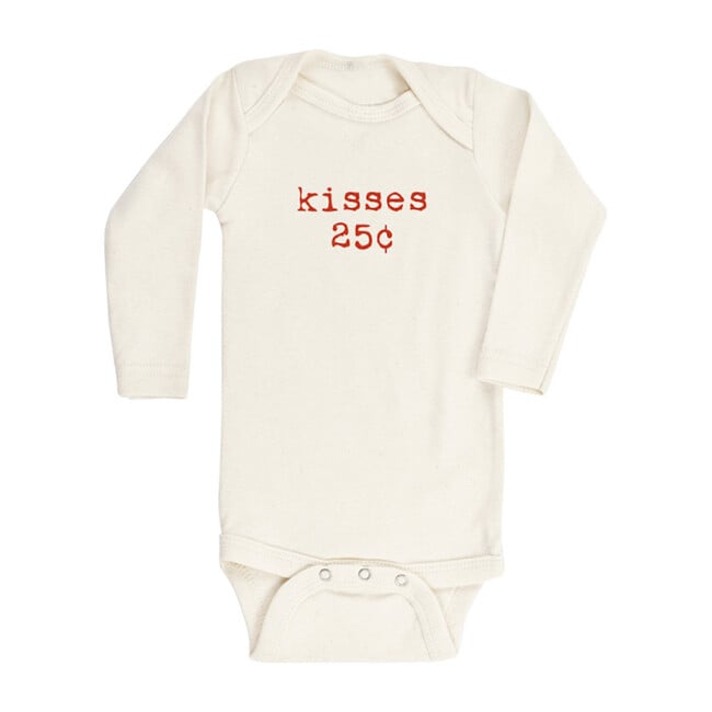 Kisses Long Sleeve Onesie, Red