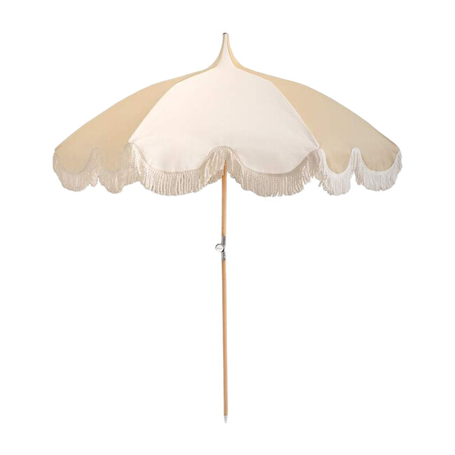 Beach Umbrella, Cream & White - Umbrellas - 1