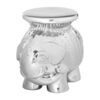 Ceramic Elephant Stool, Silver - Accent Seating - 2