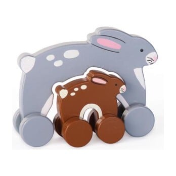 Mommy and Baby Rolling Toy, Bunny