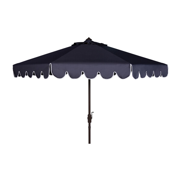 Dorinda Scalloped Patio Umbrella, Navy - Safavieh Sun Shop | Maisonette