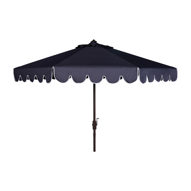 Dorinda Scalloped Patio Umbrella, Navy