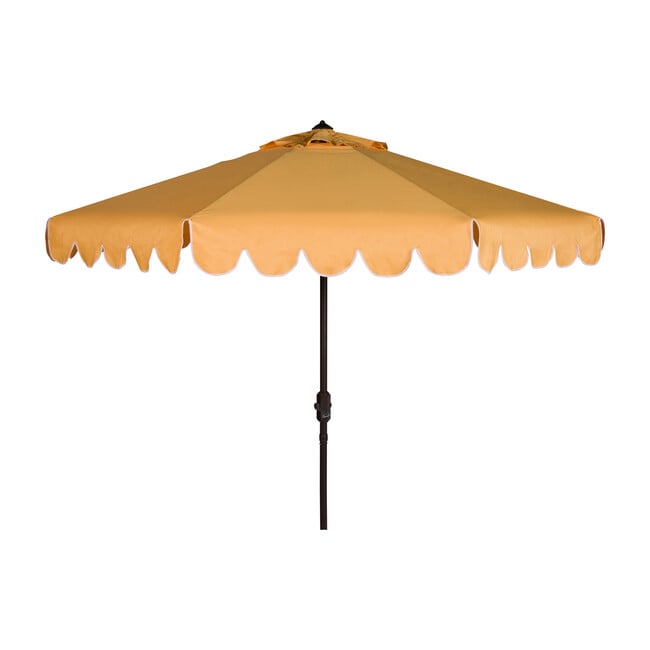 Dorinda Scalloped Patio Umbrella, Yellow