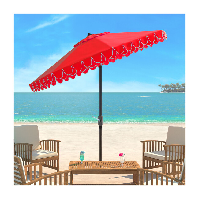 Doubled Petals Patio Umbrella, Red
