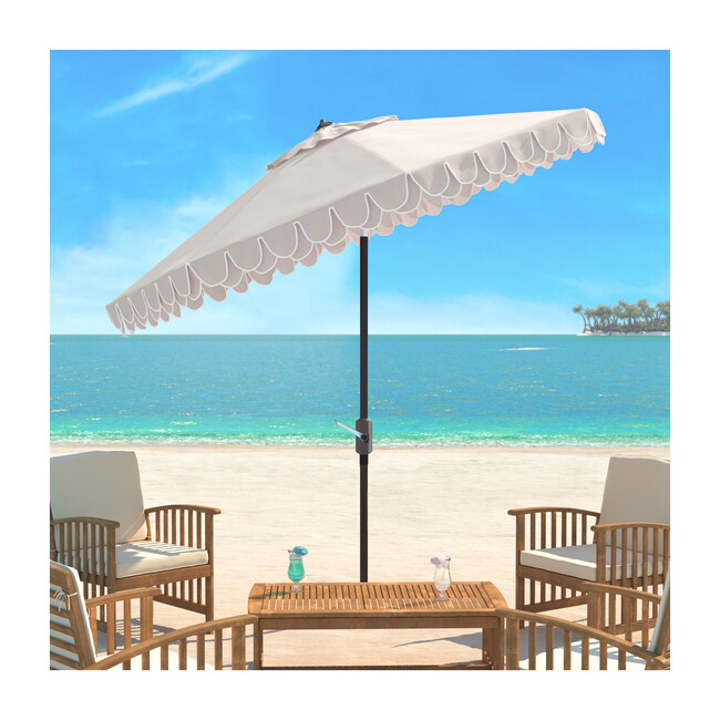 Doubled Petals Patio Umbrella, Beige