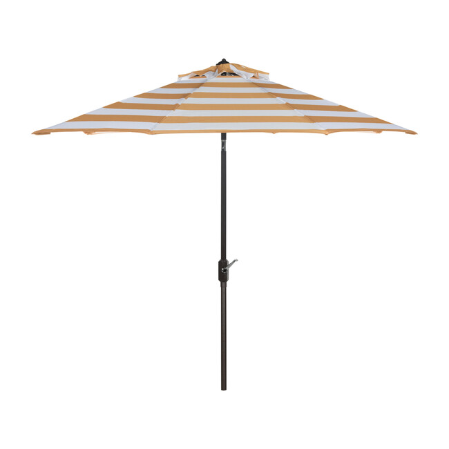 Iris Stripe Patio Umbrella, Yellow/White