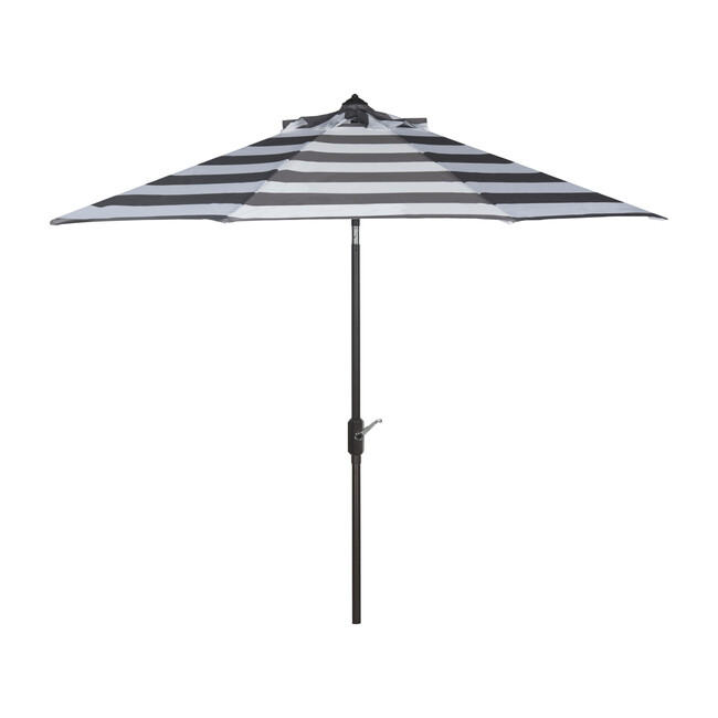 Iris Stripe Patio Umbrella, Charcoal/White