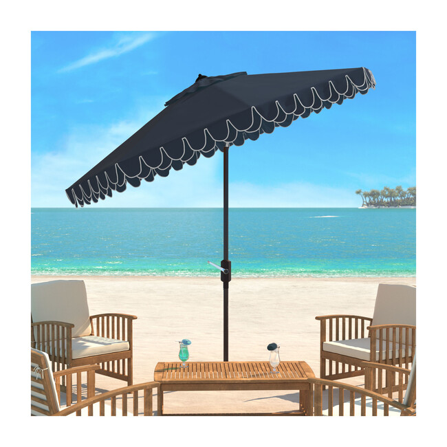 Doubled Petals Patio Umbrella, Navy