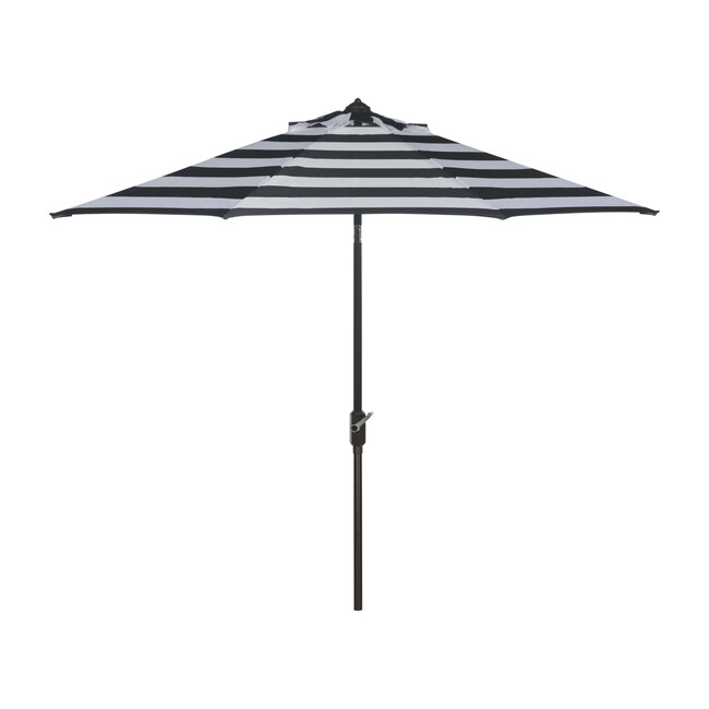 Iris Stripe Patio Umbrella, Black/White