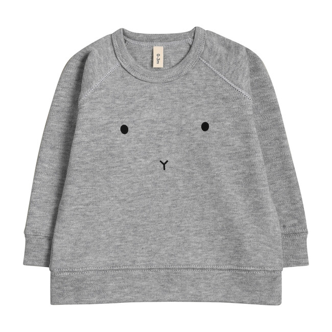 Grey Melange Bunny Baby Sweatshirt