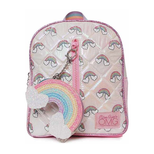 Over The Rainbow Print Puffer Quilted Mini Backpack - Kids Girl ...