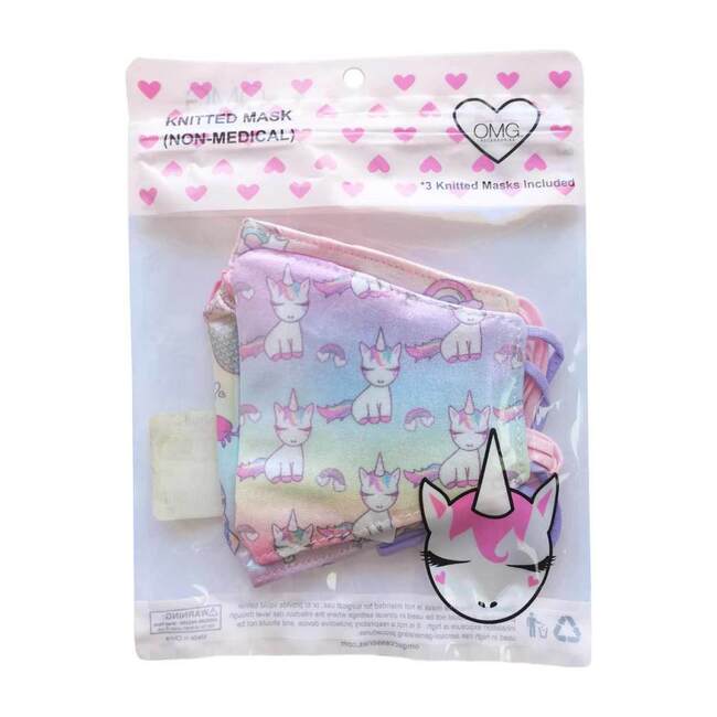 3 Pack Face Masks Metallic Mermaid, Baby Gwen & Rainbows Face Mask Pack