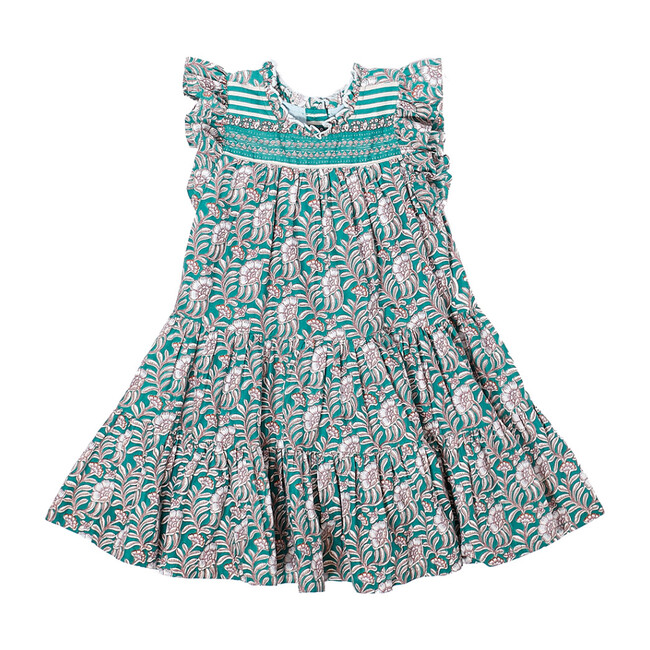 Kalani Dress, Evergreen Vine Floral