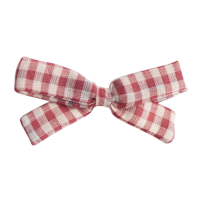 Small Bow Clip, Red Chex
