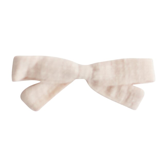 Small Bow Clip, Cream Linen