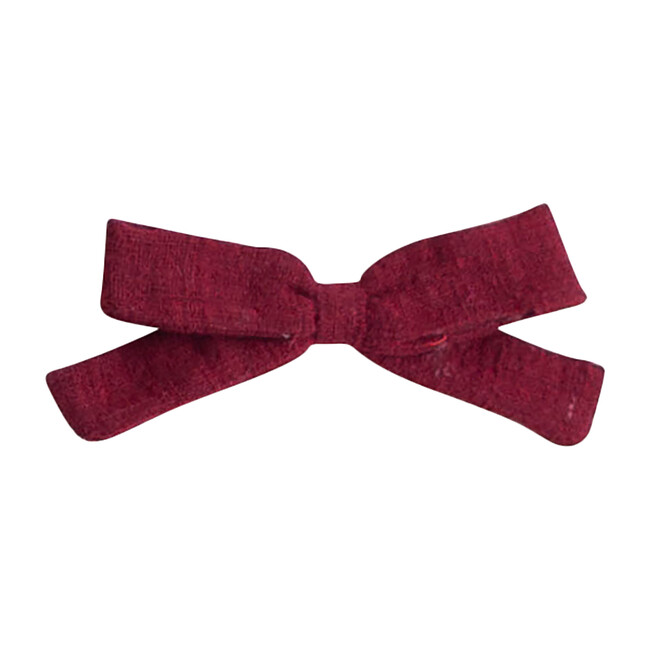 Small Bow Clip, Marsala Linen