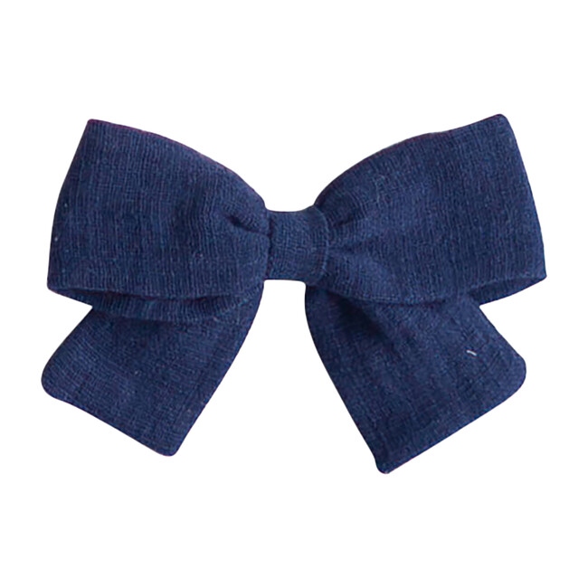 Big Bow, Navy Linen