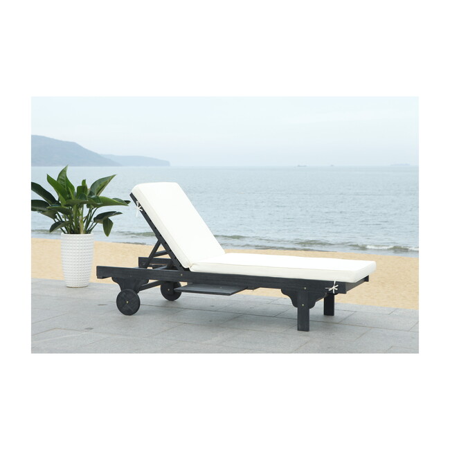 Newport Lounge Chair, Black Eucalyptus/Beige
