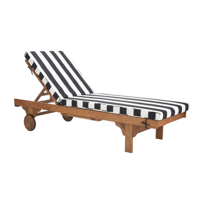 Newport Lounge Chair, Acacia/Black Canopy Stripe