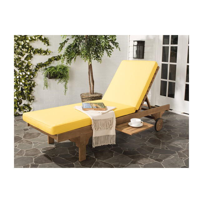 Newport Lounge Chair, Acacia/Yellow