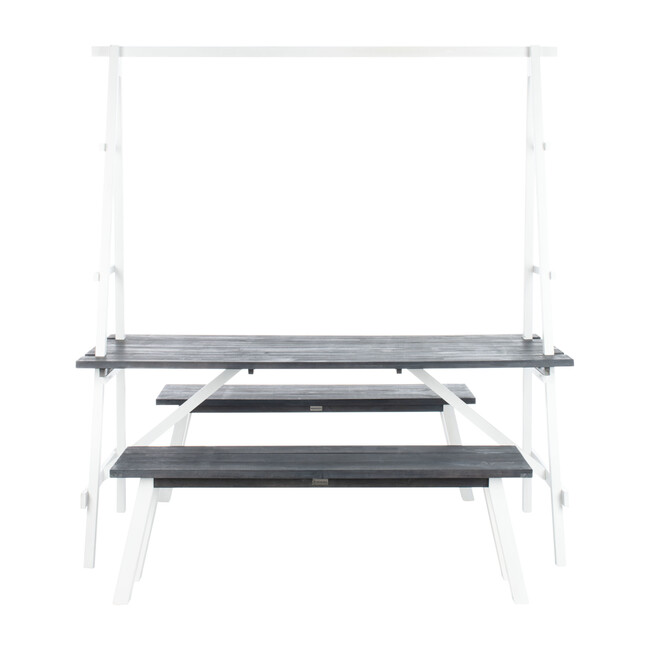 Willamy 3-Piece Outdoor Dining Set, White/Dark Acacia