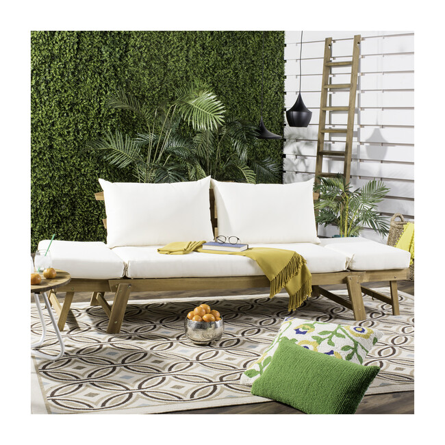 Tandra Outdoor Daybed, Natural Acacia/Beige