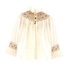 Frida Smock Blouse, White & Rust - Blouses - 2