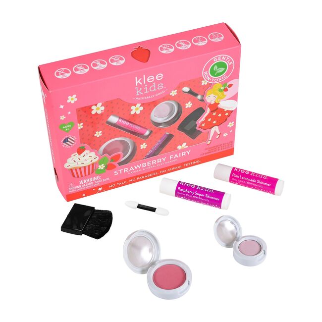 Strawberry Fairy 4-Piece Natural Play Makeup Kit with Pressed Powder Compacts - Make-up - 1