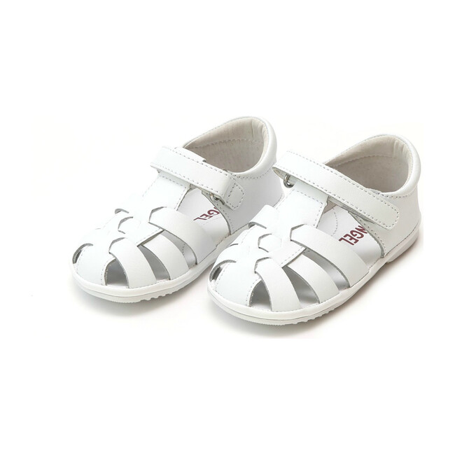 Baby Mack Leather Fisherman Sandal, White