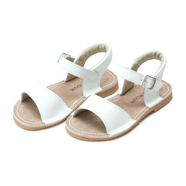 Kayla Open Toe Sandal, White - Kids Girl Accessories Shoes - Maisonette