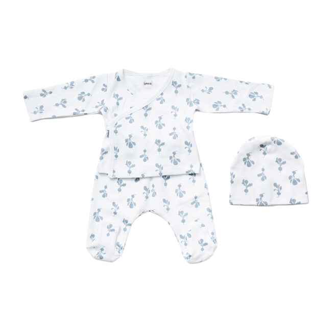 Organic Cotton Mini Radish Kimono Set, Bay Blue