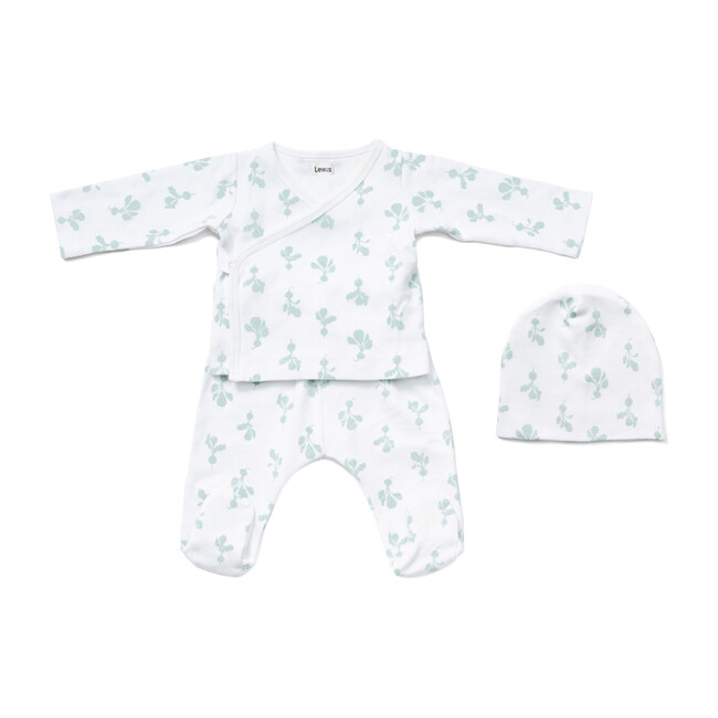 Organic Cotton Mini Radish Kimono Set, Agave