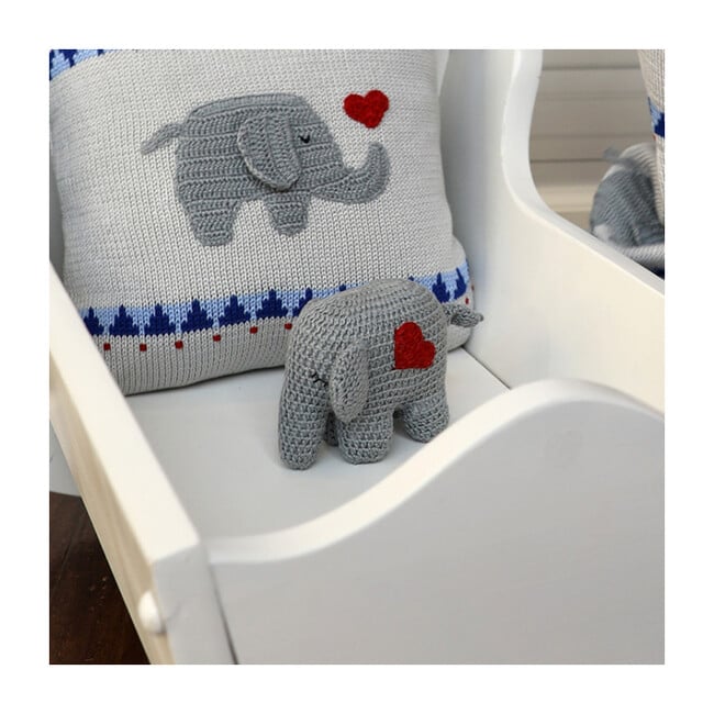 Elephant with Heart Pillow
