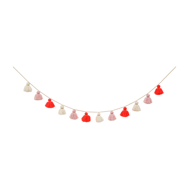Pink Wool Tassel Garland