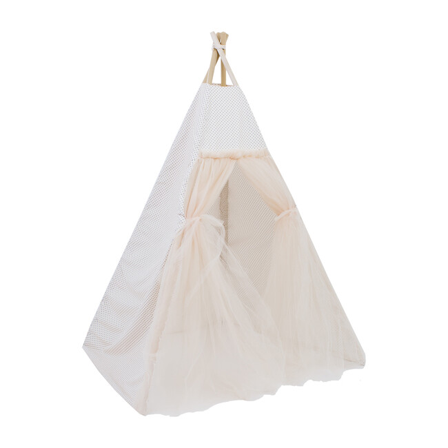 Toria Play Tent, Cream Swiss Dot